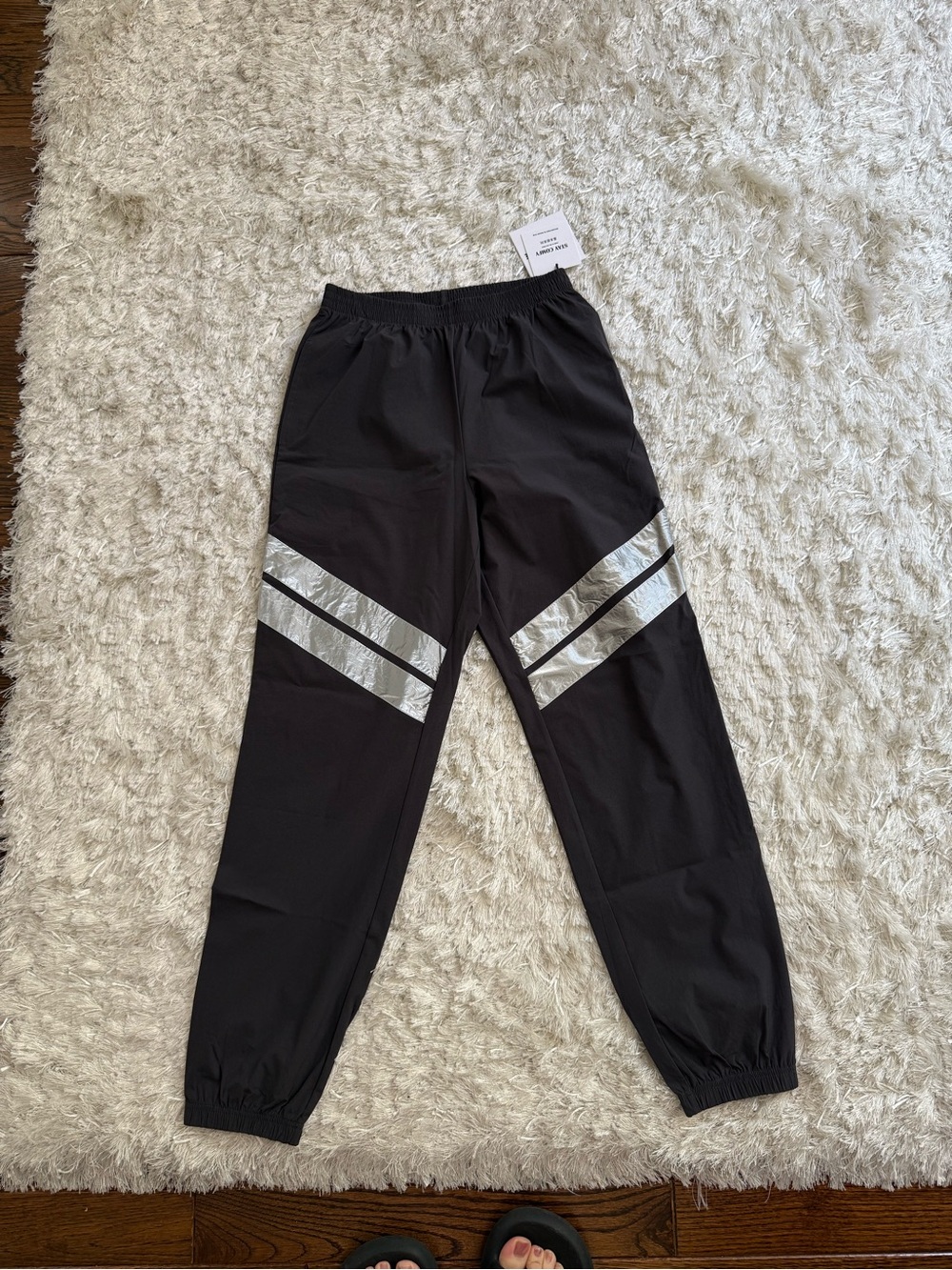 NWT Black Reflective Jogger Pants | Athletic Track Pants